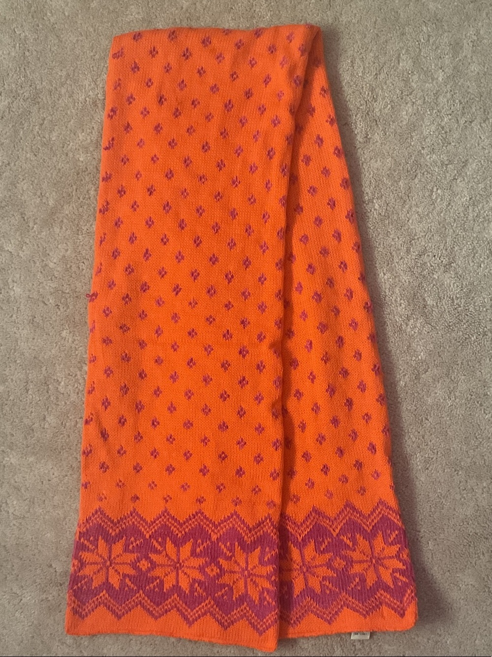 GAP Orange and Purple Knit Winter Scarf